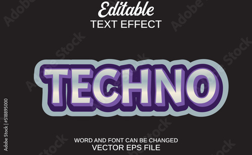 editable text effect techno