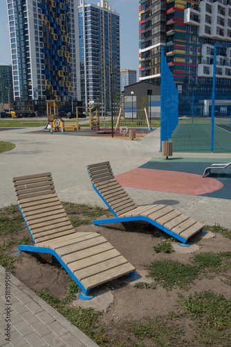 wooden benches