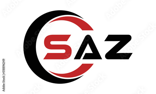 SAZ three letter swoosh logo design vector template | monogram logo | abstract logo | wordmark logo | letter mark logo | business logo | brand logo | flat logo | minimalist logo | text | word | symbol