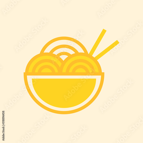 Ramen Noodles Food Icon Pack Vector Illustration