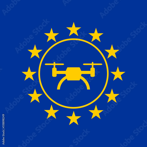 European rules for drone aerial aircraft law, drone concept