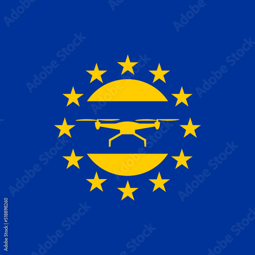 European rules for drone aerial aircraft law, drone concept