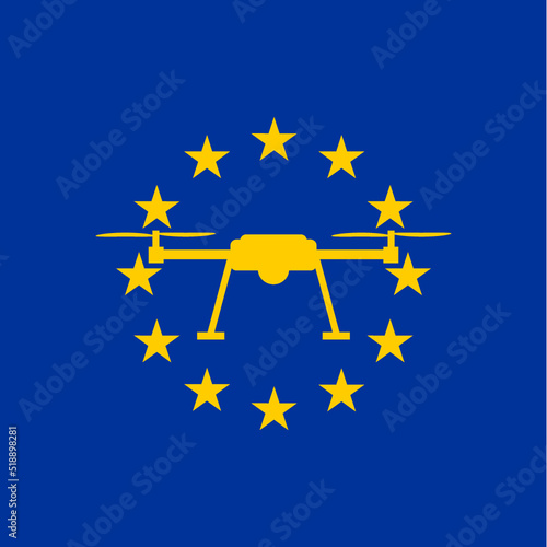 European rules for drone aerial aircraft law, drone concept