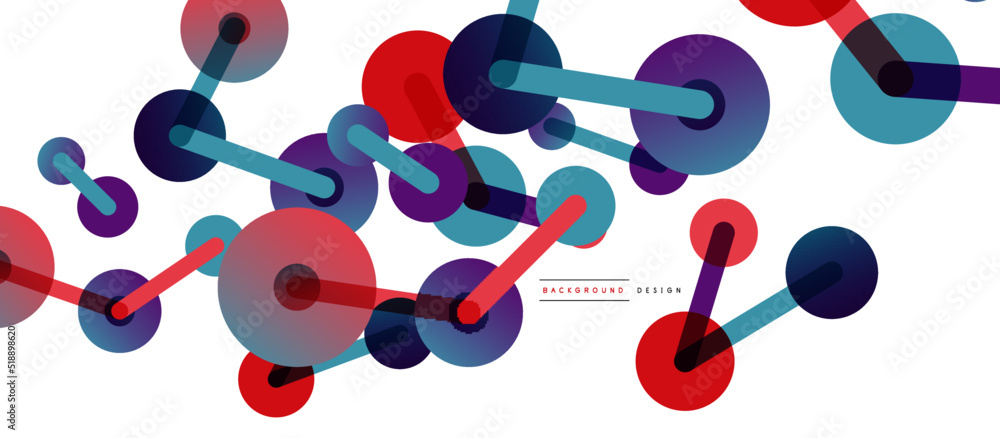 Abstract background. Round dots connected by lines. Trendy techno business template for wallpaper, banner, background or landing Abstract background. Round dots connected by lines. Trendy techno business template for wallpaper, banner, background or landing