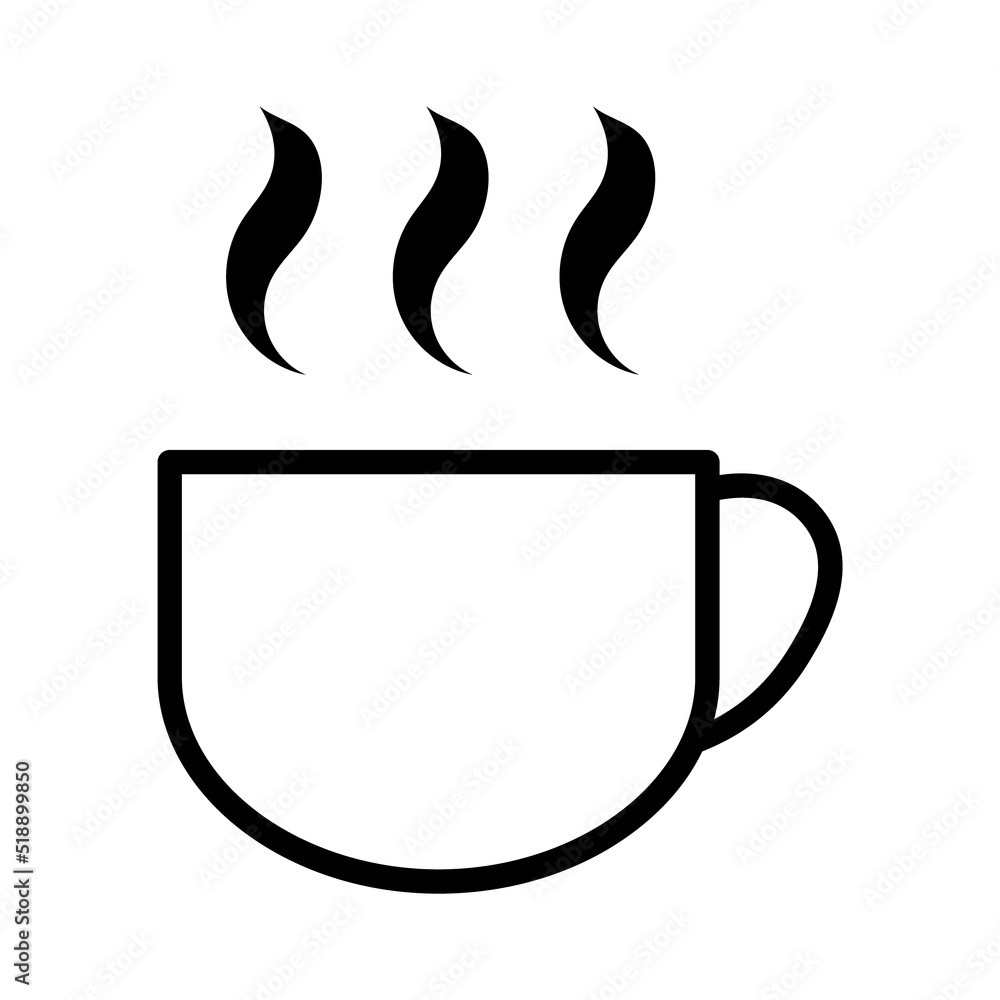 Coffee icon, breakfast drink cafe, cappuccino, hot simple isolated illustration, vector line Coffee icon, breakfast drink cafe, cappuccino, hot simple isolated illustration, vector line