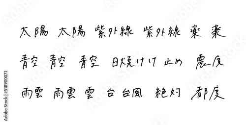 手描きの漢字 ボールペン字