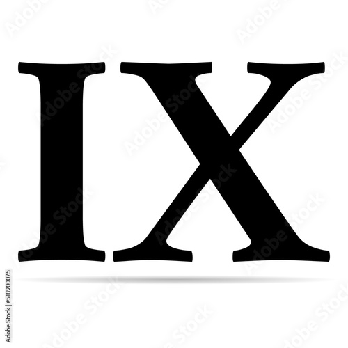 Roman numeral number icon, letter typography style sign, mathematics alphabet icon vector illustration
