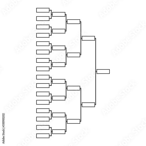 Bracket sport tournament, blank elimination event sign, playoff match vector illustration