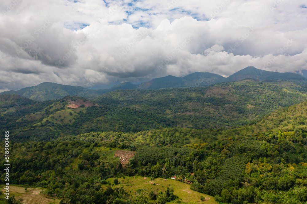 Mountain slopes with rainforest and agricultural land of farmers. Sri Lanka. Mountain slopes with rainforest and agricultural land of farmers. Sri Lanka.