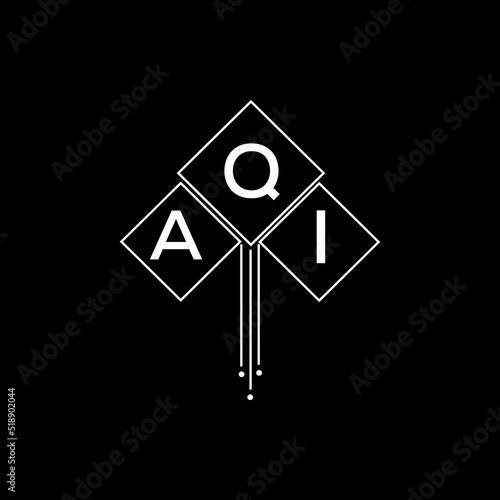 AQI letter logo design with white background in illustrator, AQI vector logo modern alphabet font overlap style.
