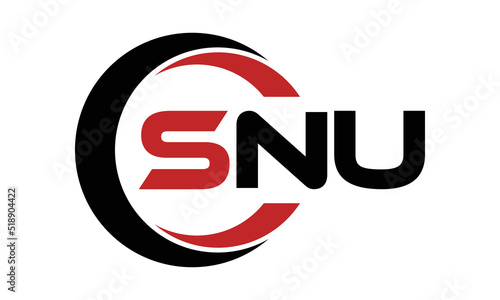 SNU three letter swoosh logo design vector template | monogram logo | abstract logo | wordmark logo | letter mark logo | business logo | brand logo | flat logo | minimalist logo | text | word | symbol