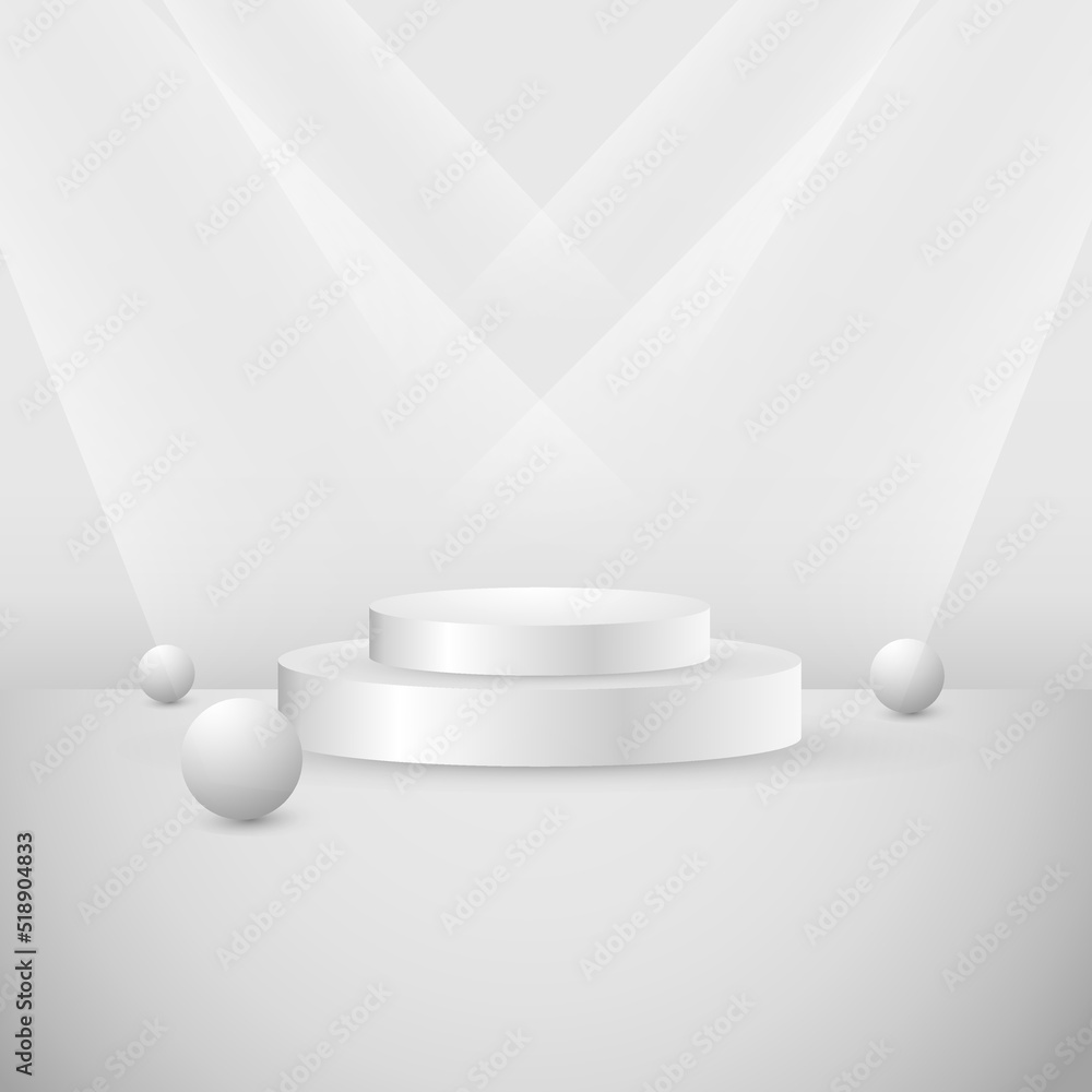 Fototapeta premium podium on white room Vector illustration 
