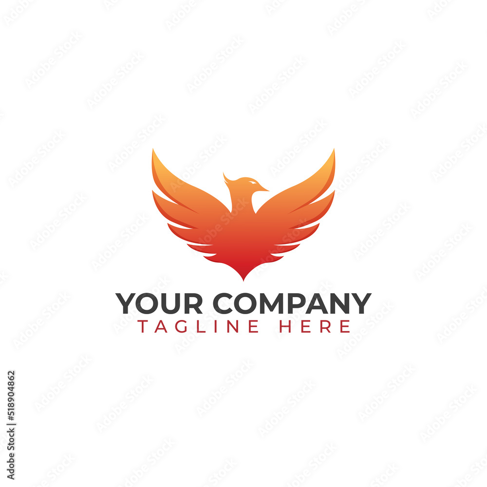 Fire bird phoenix logo vector illustration . suitable for your company Fire bird phoenix logo vector illustration . suitable for your company