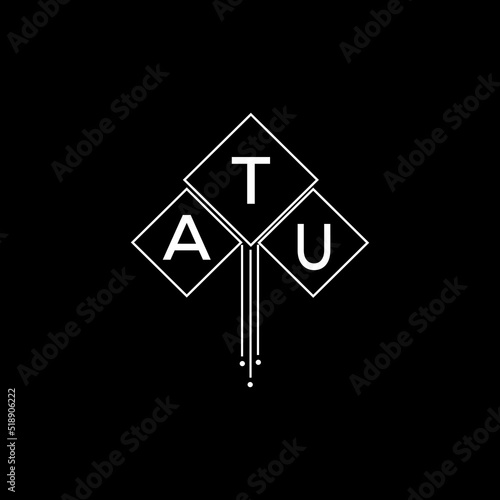 ATU letter logo design with white background in illustrator, ATU vector logo modern alphabet font overlap style.
 photo