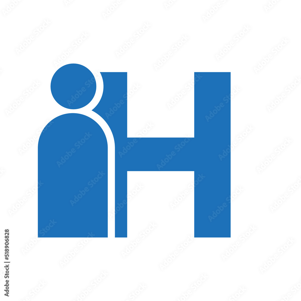 Letter H People Logo Design Vector Template Concept for Insurance, Secure, Health, Safety and Protection Letter H People Logo Design Vector Template Concept for Insurance, Secure, Health, Safety and Protection