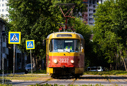old tram "Tatra" in Ufa Старый трамвай "Татра" в Уфе 