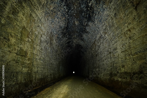 Old train tunnel on Elroy to Sparta Wisconsin nature bike trail. photo