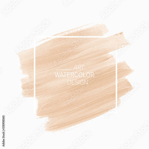 Makeup foundation smear art element. Logo brush stroke paint background vector. Perfect beauty design for headline and sale banner. 
