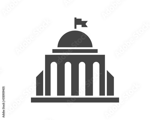 Government icon vector. Building construction symbol. Architecture residental design. Classic estate sign.