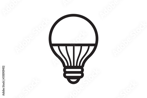 Led lamp icon energy economy technology. Electric bulb power modern innovation. Smart home vector sign.