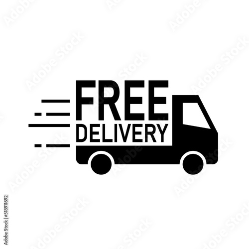 Shipping free delivery truck icon symbol, Vector illustration