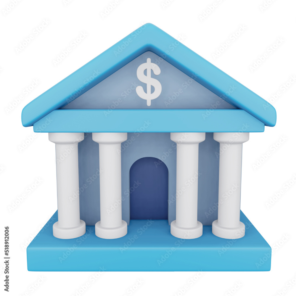 Bank 3d rendering isometric icon. Bank 3d rendering isometric icon.