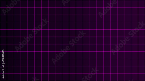 Perspective pink grid on a dark background. Futuristic vector illustration. Background in the style of the 80s.