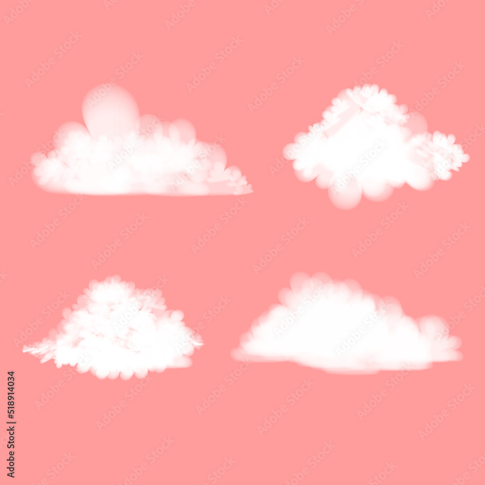 white clouds vector illustration 