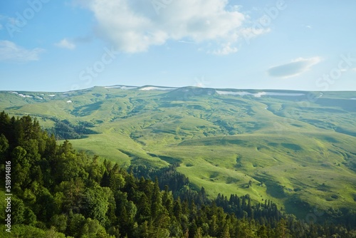 Summer mountain landscape. High mountains and above the mountains a bright blue sky © Fotoproff