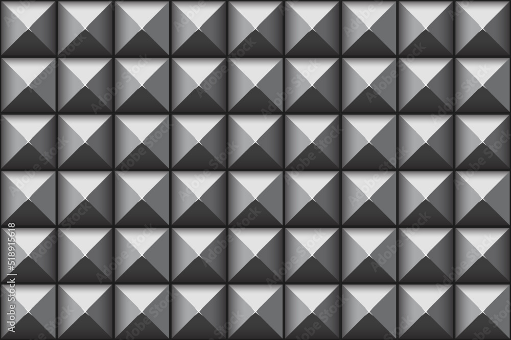 metal spikes square studs. seamless pattern vector 3d illustration. background texture stock image. spike tile shiny mosaic decoration metal spikes square studs. seamless pattern vector 3d illustration. background texture stock image. spike tile shiny mosaic decoration
