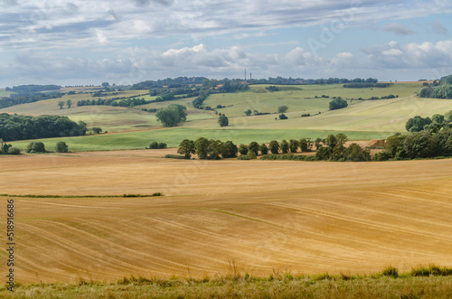 landscape with stubble fields and sky