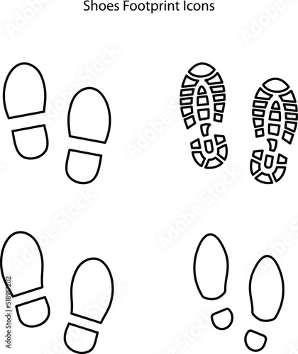 footprint shoe line icons  footprint shoe sign. isolated contour symbol black illustration on white background  footprint trendy icon for ui  app  web.