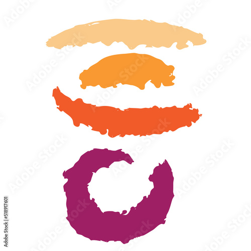 Colorful vector gouache brush strokes. Set of vector brushes. Design elements in grunge style.