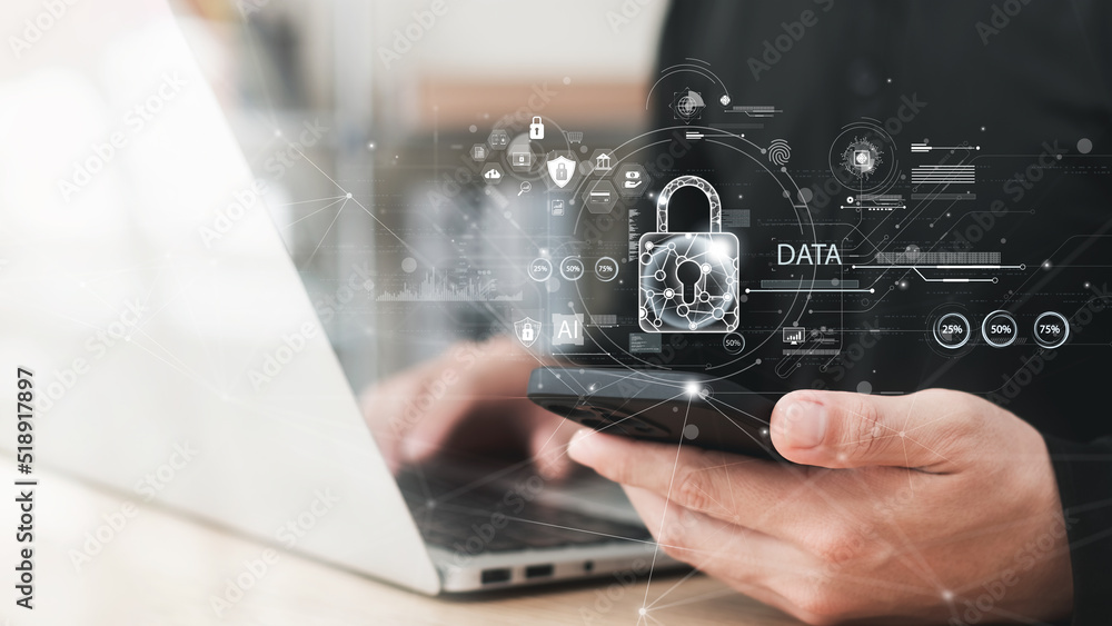 © Thapana_Studio - cybersecurity concept, user privacy security and encryption, secure internet access Future technology and cybernetics, screen padlock.. © Thapana_Studio - cybersecurity concept, user privacy security and encryption, secure internet access Future technology and cybernetics, screen padlock..