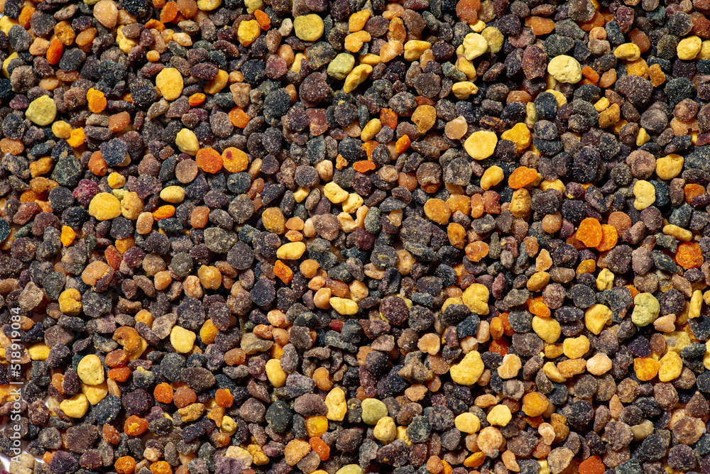Pile of bee pollen on white, closeup Pile of bee pollen on white, closeup