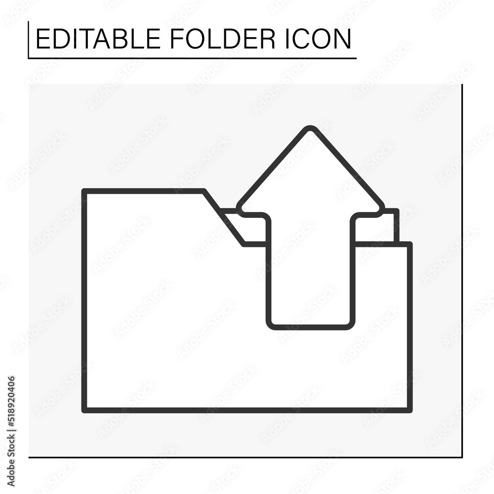 Obraz premium Document case line icon. File import. Folder concept. Isolated vector illustration. Editable stroke