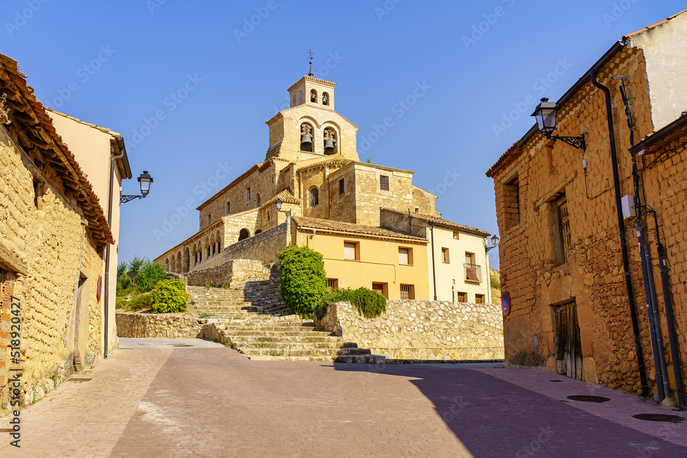 Romanesque church of the Virgen Rivero in the picturesque village of San Esteban de Gormaz, Soria.