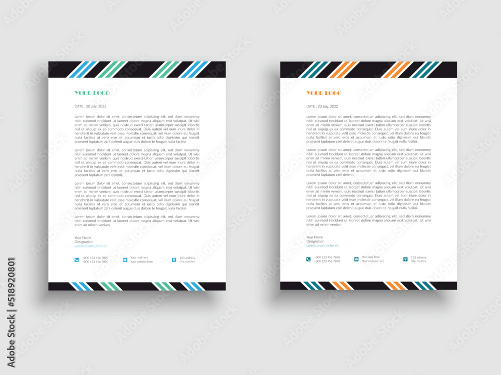 Obraz premium Corporate and modern letterhead template design