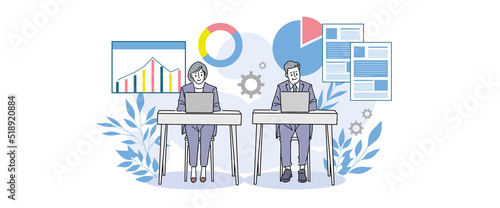 人物 ビジネスおしゃれイラスト素材