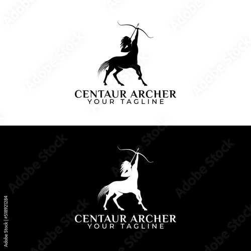 Centaur Archer Logo vector Illustration .