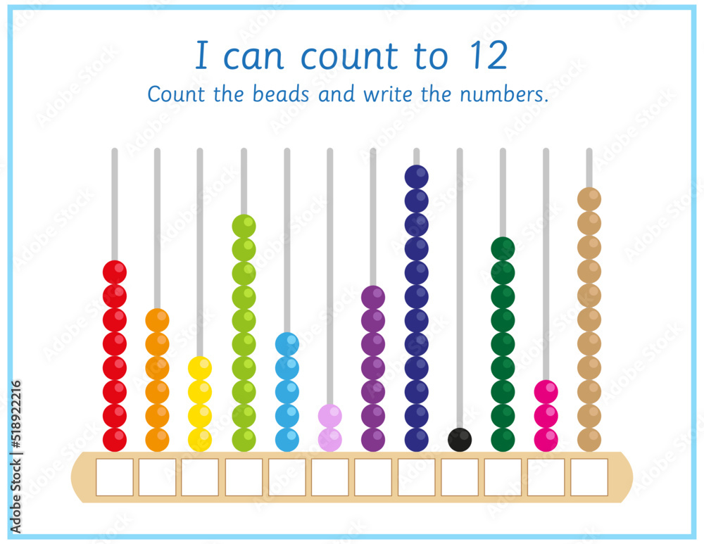 Count and write the numbers, math for kids, counting practice
