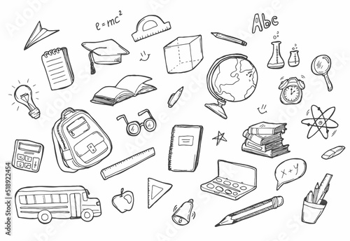 School element in doodle or sketch style