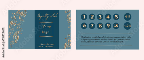 blue and gold loyalty card