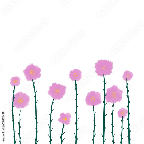 Gentle abstract background with flowers and plants.