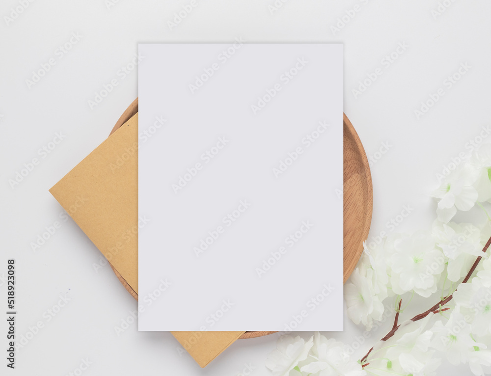 Blank greeting card with envelopes for greeting, wedding cards, birthday card, Mockup for design Blank greeting card with envelopes for greeting, wedding cards, birthday card, Mockup for design