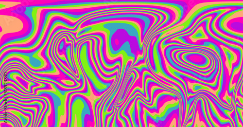 Abstract geometric background with warped colorful lines. Trippy op-art style illustration.