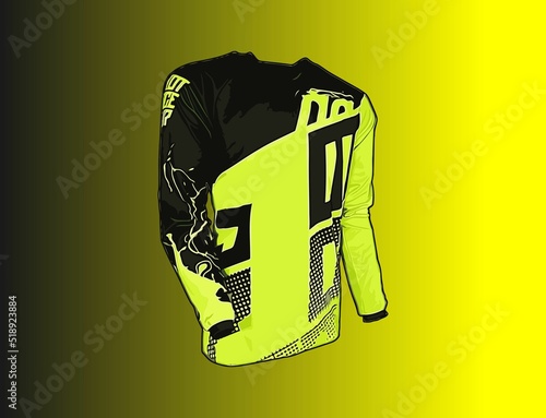 black yellow motocross t-shirt