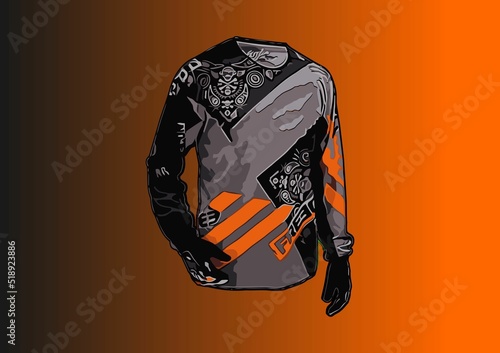 black orange motocross t shirt