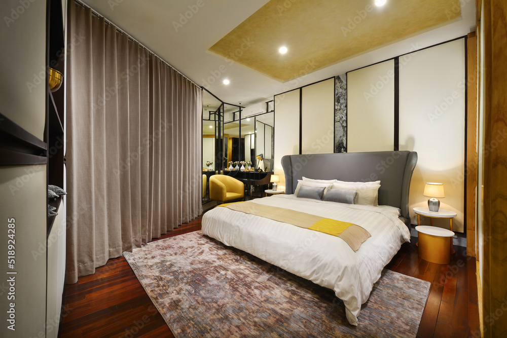 Luxury bedroom with classy interior