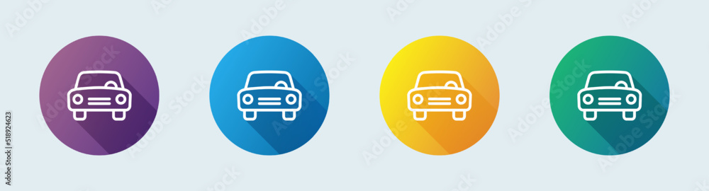 Car line icon in flat design style. Transportation signs vector illustration.